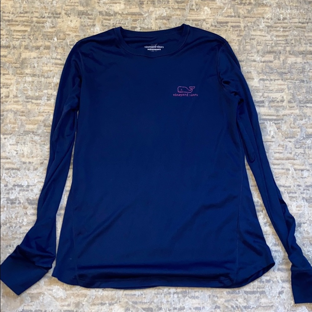 Vineyard vines blue+pink long sleeve tee